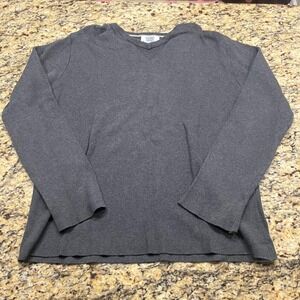 Vintage Old Navy Outlet Mens V-Neck Sweater Dark Gray Charcoal Large L